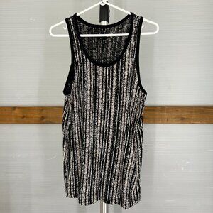 NWOT Rag & Bones Jeans Black‎ White Abstract Stripe Tank Top Sz S